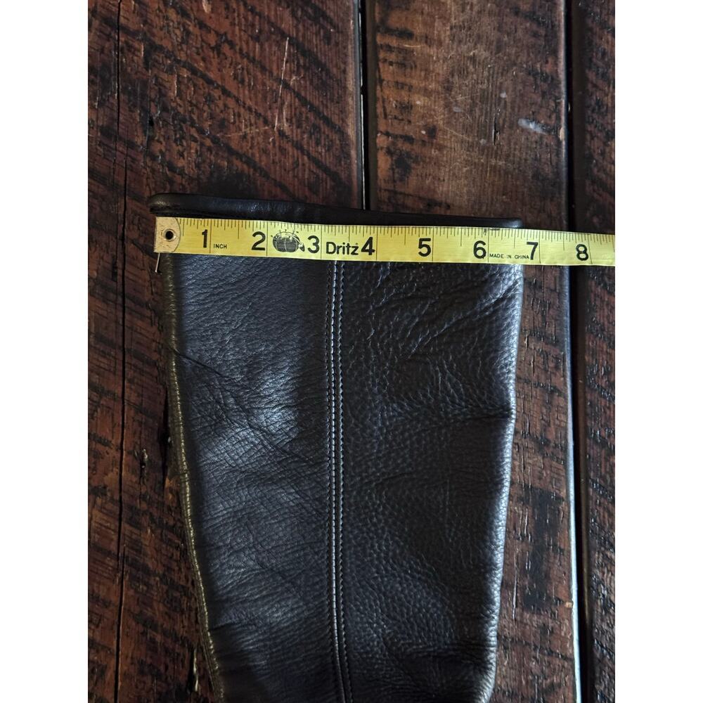 Womens Size 5.5 Black Leather FRYE "Olivia" Tall Zip Up Harness and Buckle Boots - Picture 15 of 17